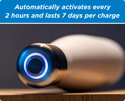 Automatically activates every 2 hours and lasts 7 days per charge
